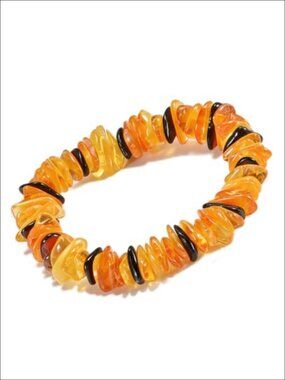 Natural Baltic Amber Beaded Stretch Bracelet 6mm Gradient